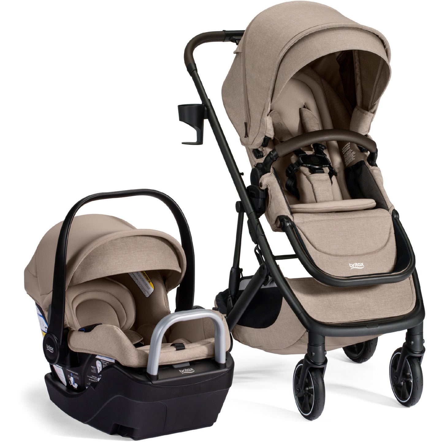 Britax Strollers - Travel Systems Teak Britax Prism Full-Size Travel System with Willow S Infant Car Seat + Alpine Base