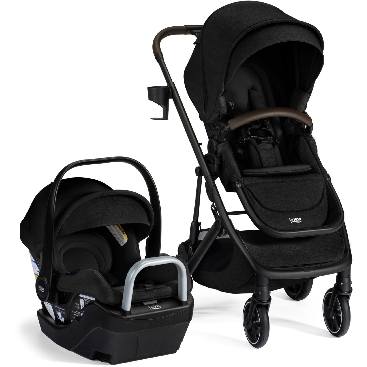 Britax Strollers - Travel Systems Raven Black Britax Prism Full-Size Travel System with Willow S Infant Car Seat + Alpine Base