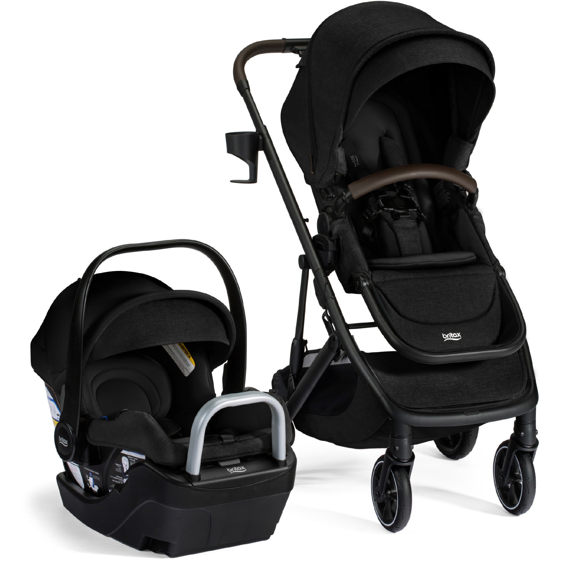 Britax Strollers - Travel Systems Raven Black Britax Prism Full-Size Travel System with Willow S Infant Car Seat + Alpine Base
