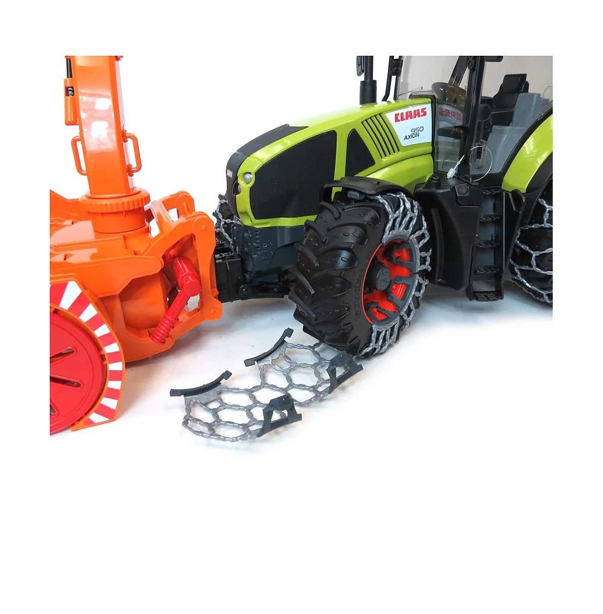 Bruder Toys America Play Vehicles Bruder Claas Axion Tractor with Snow Blower & Tire Chains