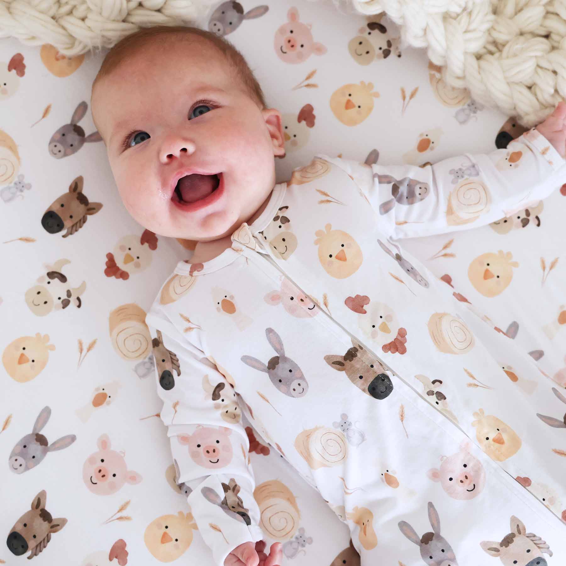 Caden LaneCaden Lane Boys Barnyard Buddies Zipper FootieBabysupermarket