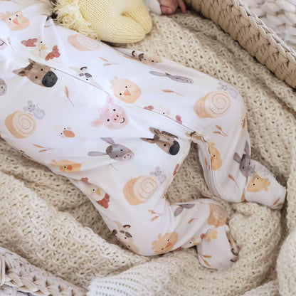 Caden LaneCaden Lane Boys Barnyard Buddies Zipper FootieBabysupermarket