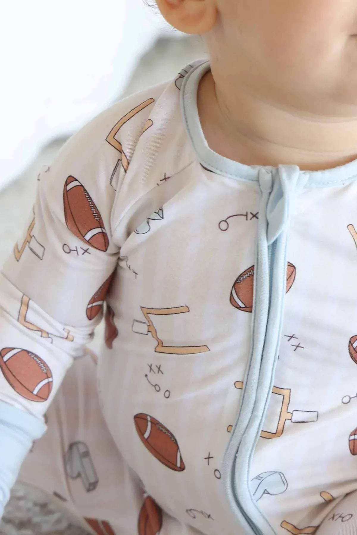 Caden LaneCaden Lane Boys Tiny Touchdowns Convertible Zip RomperBabysupermarket