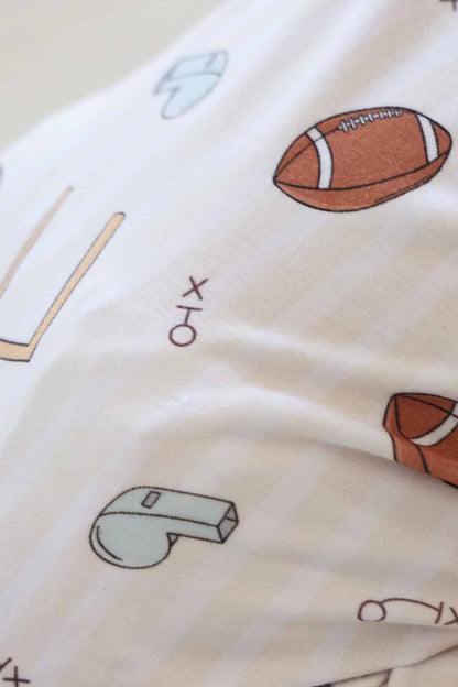 Caden LaneCaden Lane Boys Tiny Touchdowns Convertible Zip RomperBabysupermarket