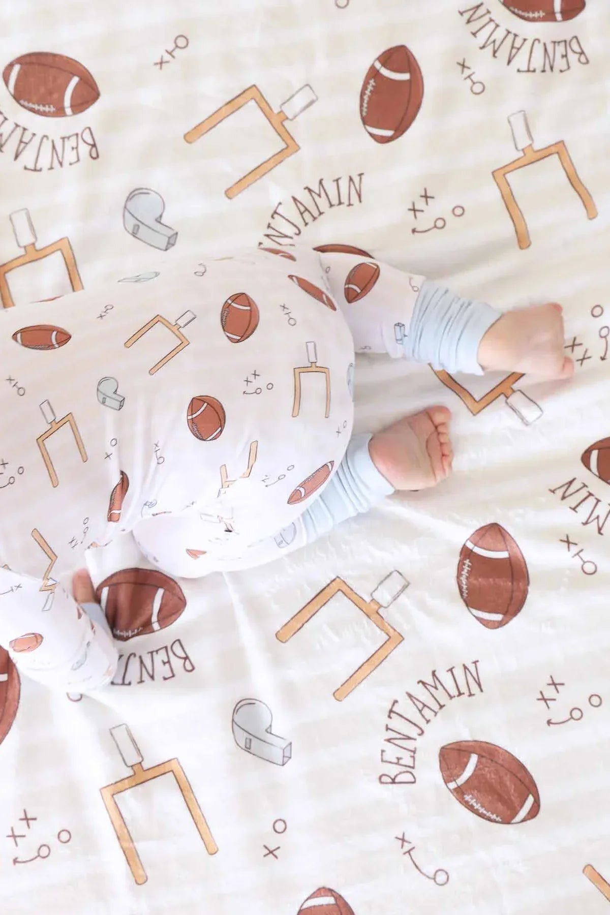 Caden LaneCaden Lane Boys Tiny Touchdowns Convertible Zip RomperBabysupermarket