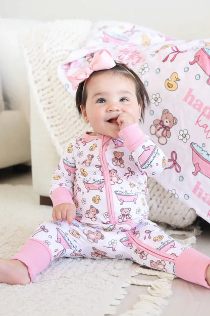 Caden LaneCaden Lane Girls Bathtime Besties Convertible Zip RomperBabysupermarket
