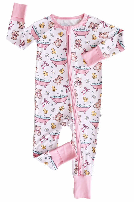Caden Lane 0-3 Mo Caden Lane Girls Bathtime Besties Convertible Zip Romper