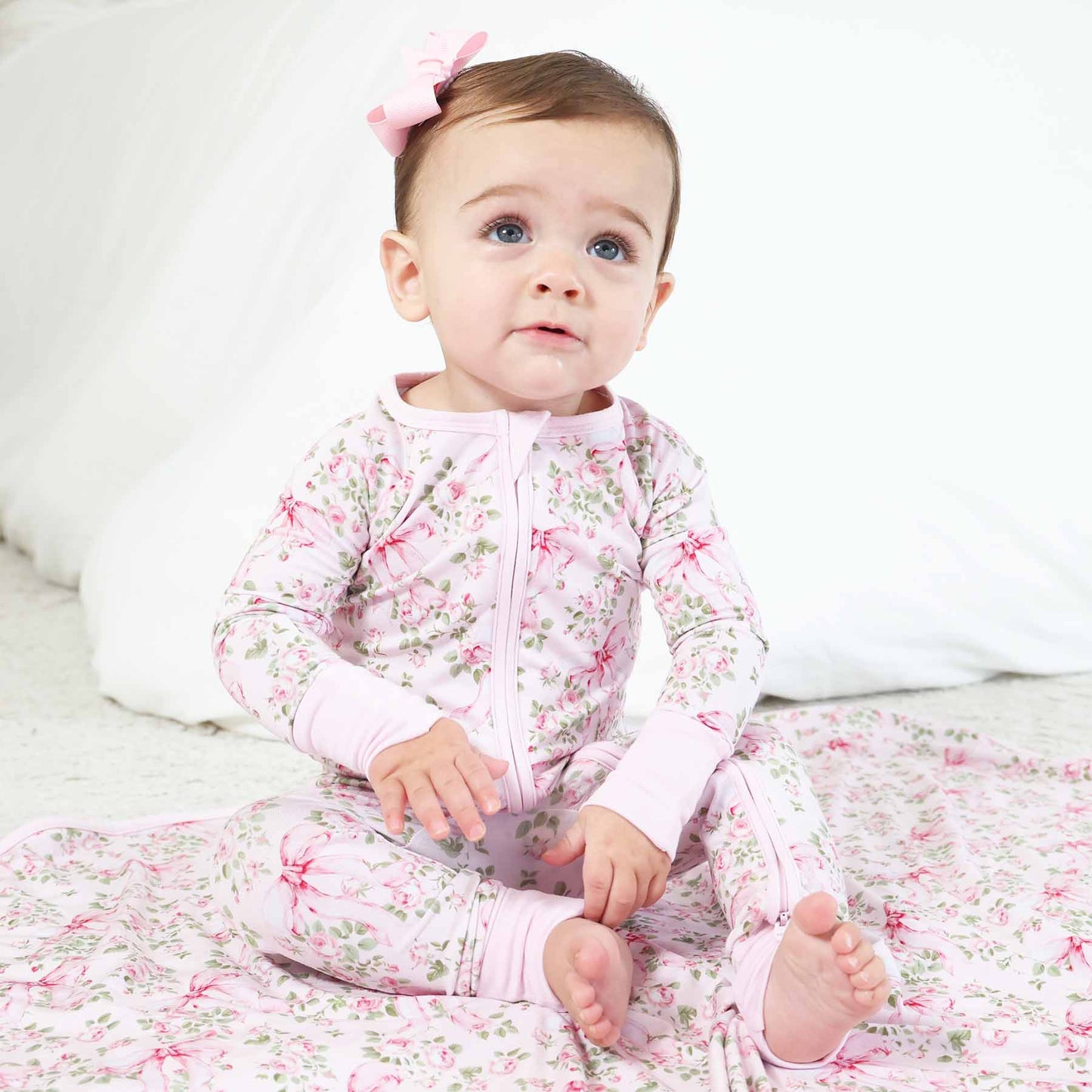 Caden LaneCaden Lane Girls Bows in Bloom Convertible Zip RomperBabysupermarket