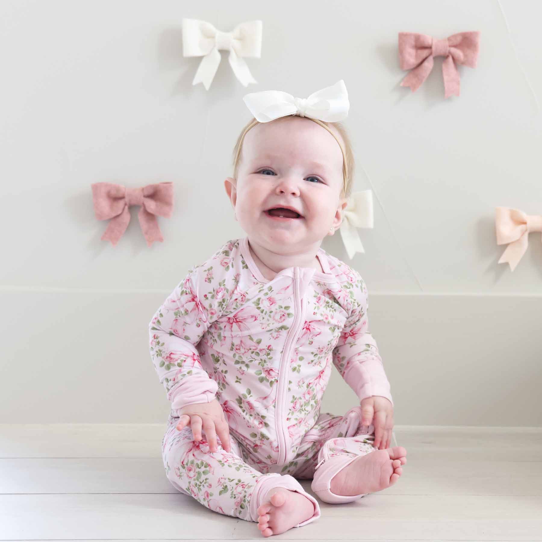 Caden LaneCaden Lane Girls Bows in Bloom Convertible Zip RomperBabysupermarket