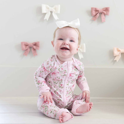 Caden LaneCaden Lane Girls Bows in Bloom Convertible Zip RomperBabysupermarket