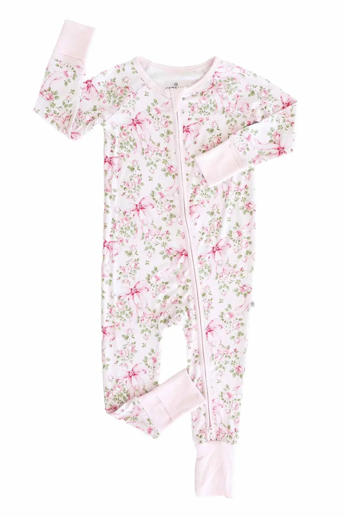 Caden LaneCaden Lane Girls Bows in Bloom Convertible Zip RomperBabysupermarket