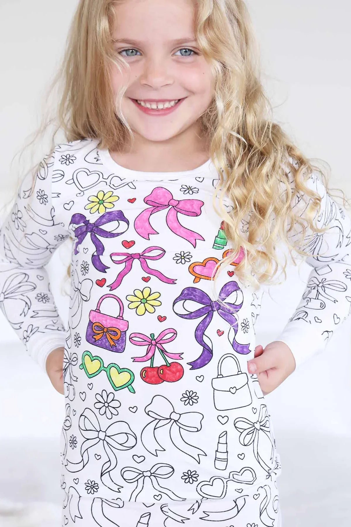 Caden LaneCaden Lane Girls Colorable Two-Piece Pajama Set & Markers- Material GirlBabysupermarket