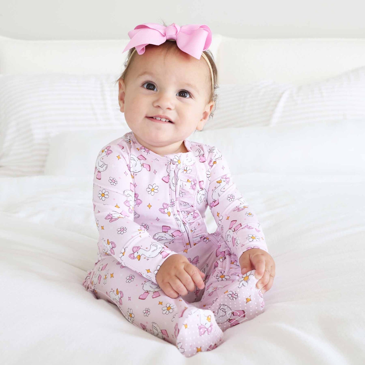 Caden LaneCaden Lane Girls Silly Goose Ruffle Zipper FootieBabysupermarket