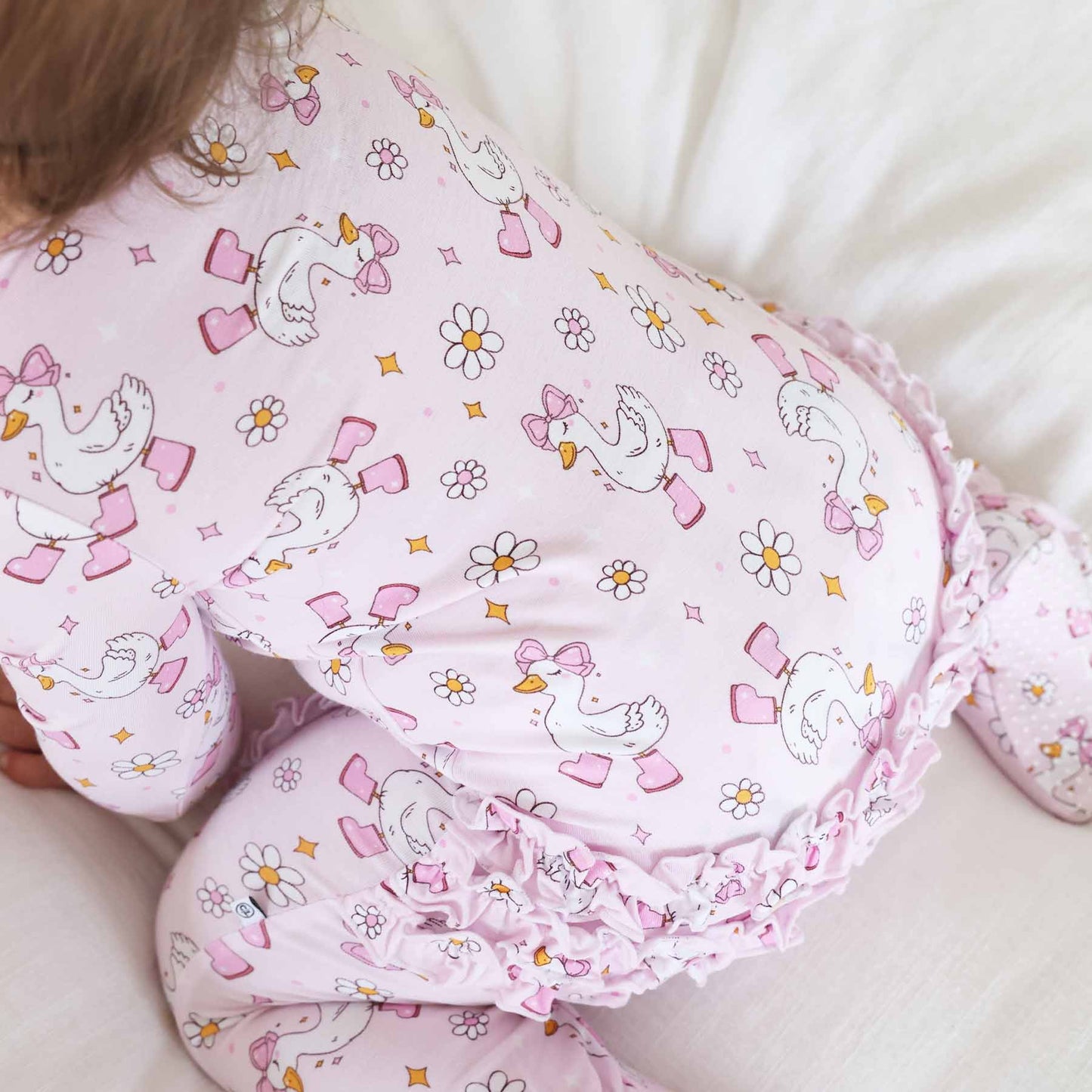 Caden LaneCaden Lane Girls Silly Goose Ruffle Zipper FootieBabysupermarket