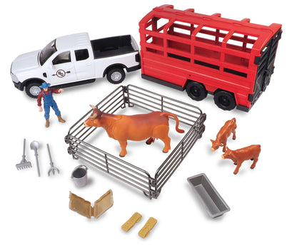 Big Country Toys Cattle Truck & Trailer Playset