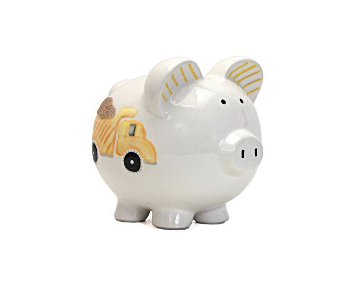 Child To Cherish Digger Dump Truck Piggy Bank