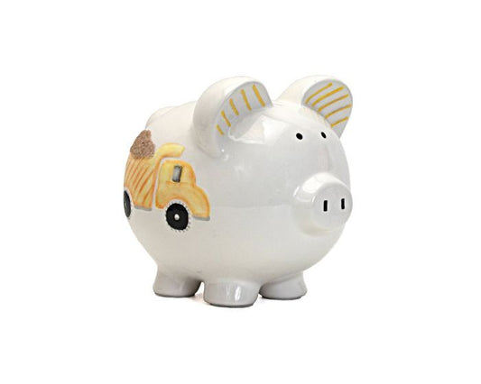 Child To Cherish Digger Dump Truck Piggy Bank