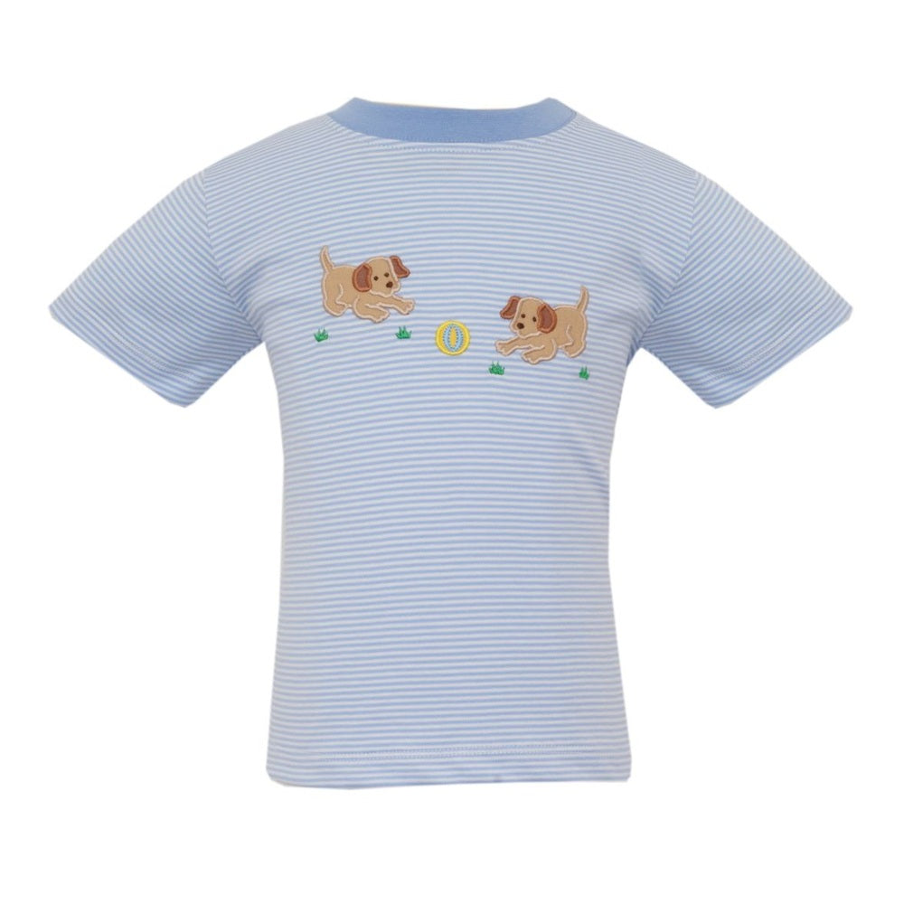 Claire & CharlieClaire and Charlie Boy's Garden Puppies Knit Stripe T-ShirtBabysupermarket