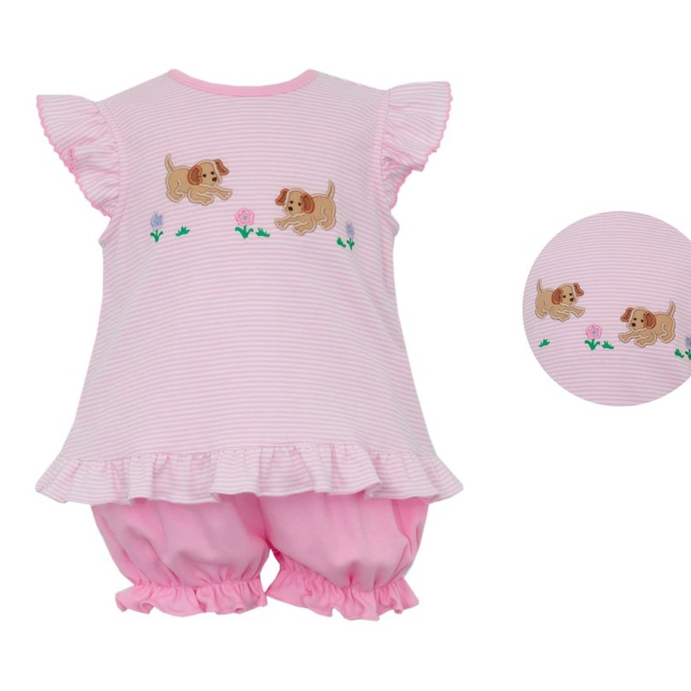 Claire & CharlieClaire and Charlie Girls Garden Puppies Bloomer SetBabysupermarket