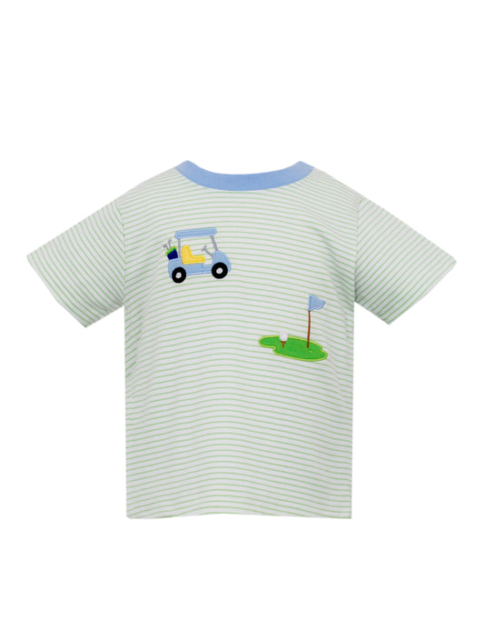 Claire & Charlie Boys Green / 2 Toddler Claire & Charlie Boys Green Stripe Golf Short Sleeve T-Shirt