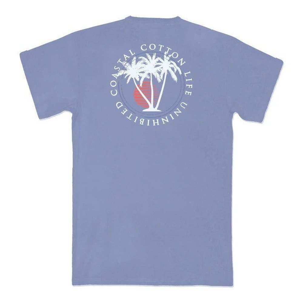 Coastal Cotton Atlantic Blue Palms Short Sleeve T-Shirt