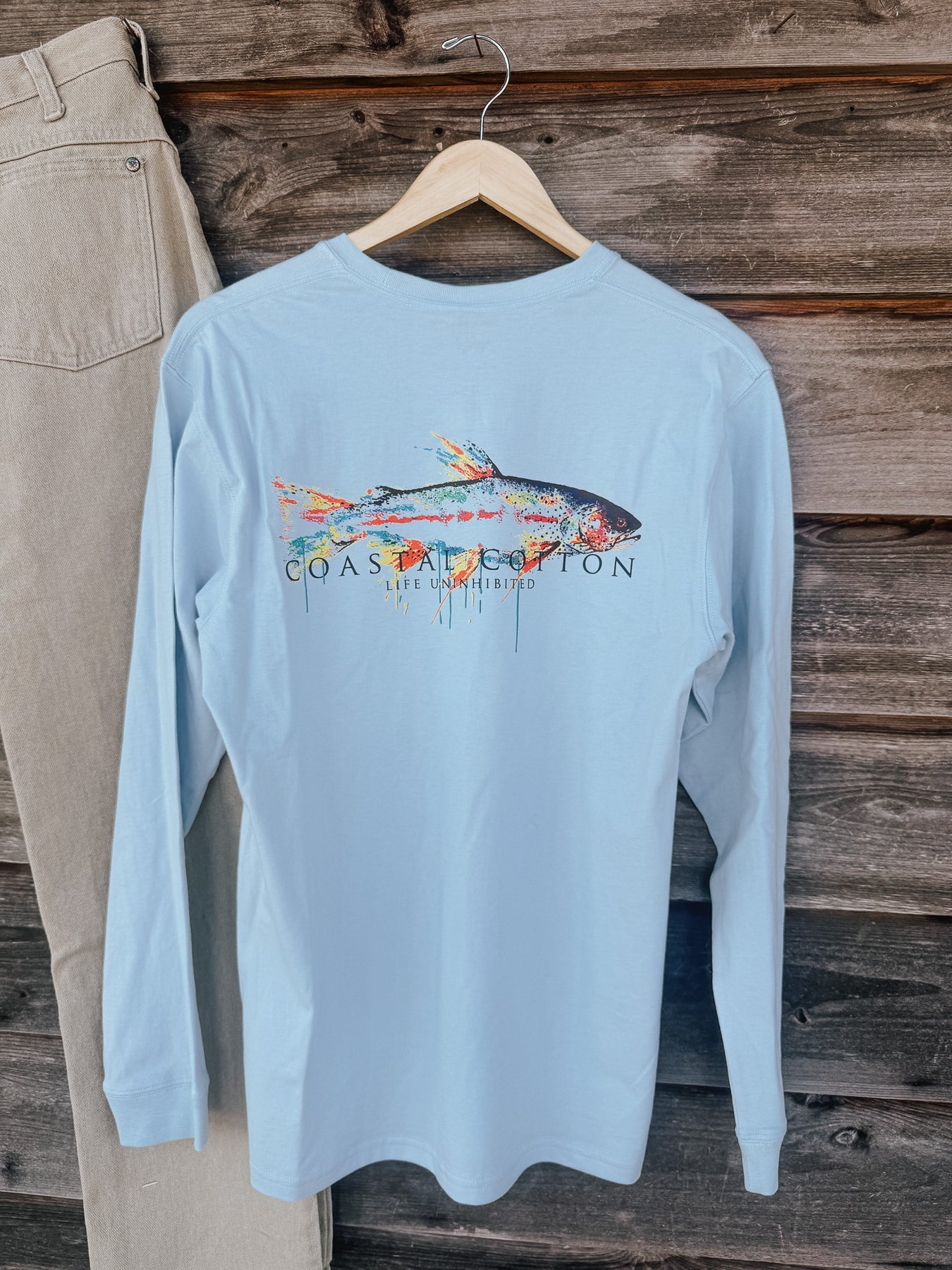 Coastal Cotton Boys Apparel / Shirts / Kids Sky Blue / Small Coastal Cotton Boys Trout Long Sleeve T-Shirt