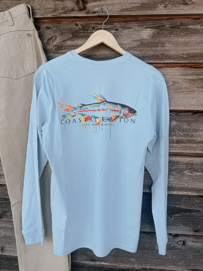 Coastal Cotton Boys Apparel / Shirts / Kids Sky Blue / Small Coastal Cotton Boys Trout Long Sleeve T-Shirt
