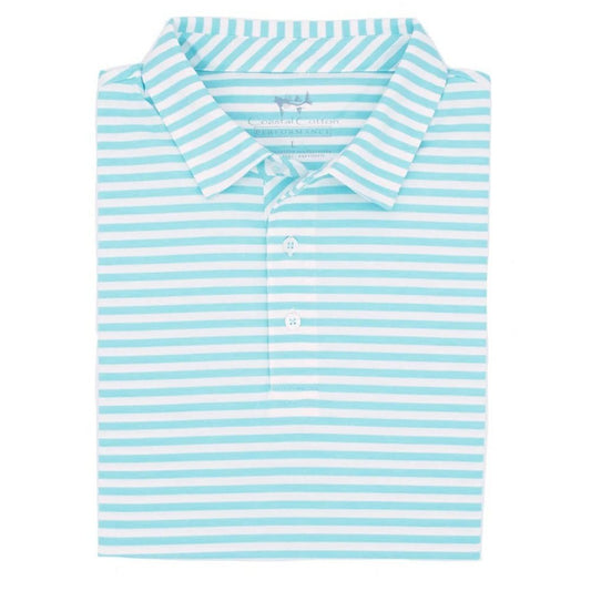 Coastal Cotton Apparel & Gifts Seafoam / 4-6 Coastal Cotton Seafoam Mesh Stripe Polo