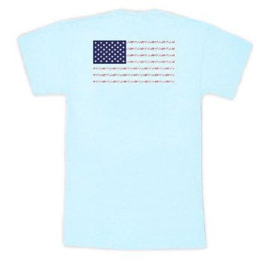 Coastal Cotton Sky Blue Flag Short Sleeve T-Shirt