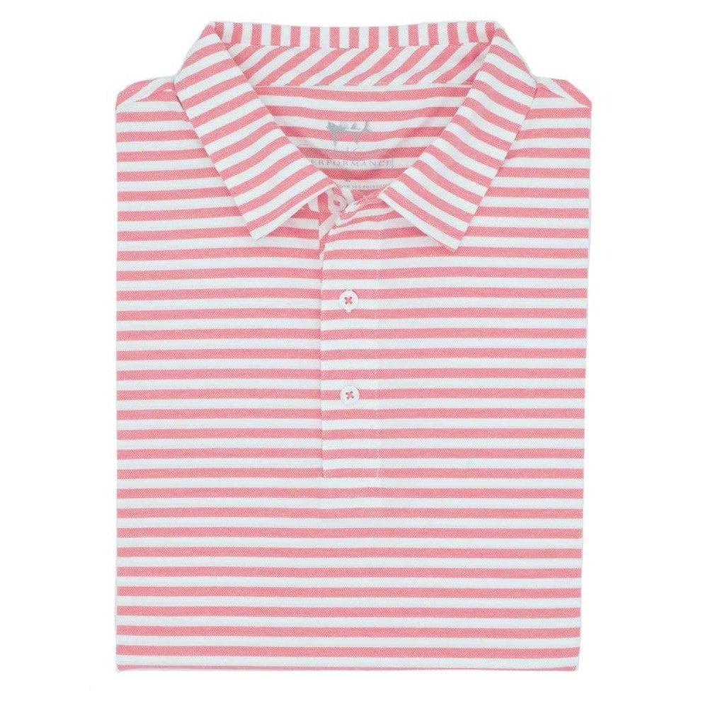 Coastal Cotton Sunset Mesh Stripe Polo