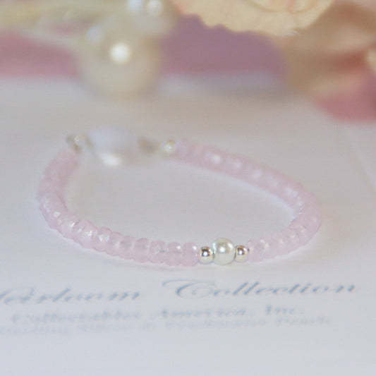 Collectables America Apparel & Gifts Pink Collectables America Infant Delicate 4 1/2" Pink and Single Freshwater Pearl Sterling Silver Bracelet