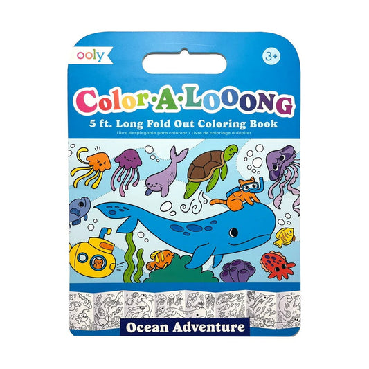 OOLY Toys / Activity / Art and Crafts Color-A-Looong 5' Fold Out Kids Coloring Book - Ocean Adventure
