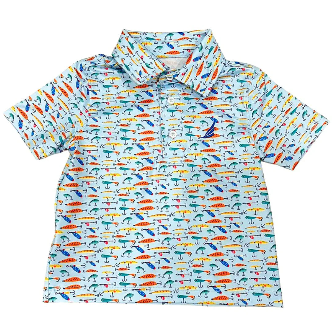 Coolybri Boys Shirts Fishing Lures / 2 Toddler Coolybri Boys Miles Performance Polo - Fishing Lures