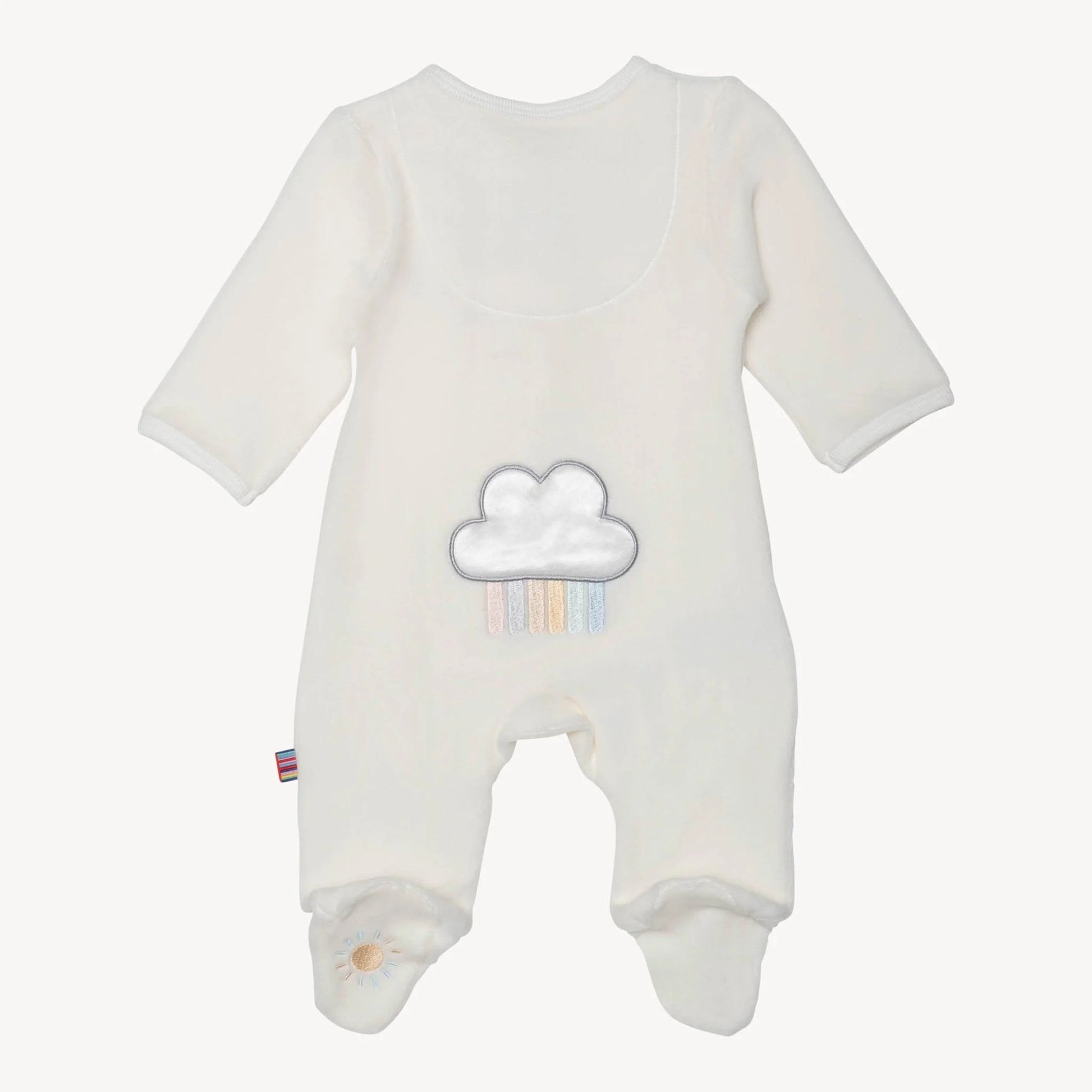 Magnetic Me Embroidery Giraffe Cream Velour Footie