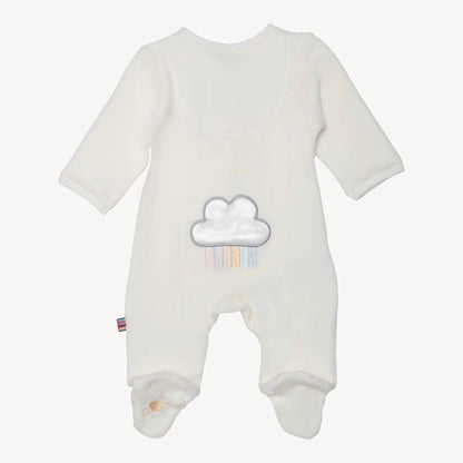 Magnetic Me Embroidery Giraffe Cream Velour Footie