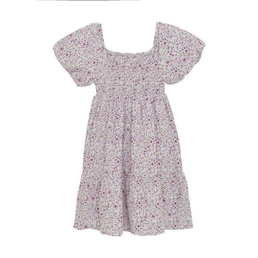 Creamie Girls Apparel / Dresses / Tween 7 Creamie Girls Pink and Purple Floral Smocked Dress