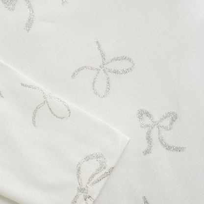 Creamie Girls Silver Sparkle Bows T-Shirt