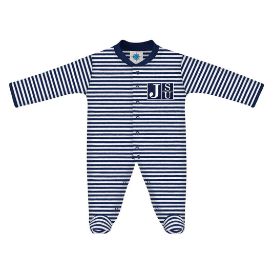 Creative KnitwearCreative Knitwear JSU Striped Footed Romper Navy/WhiteBabysupermarket