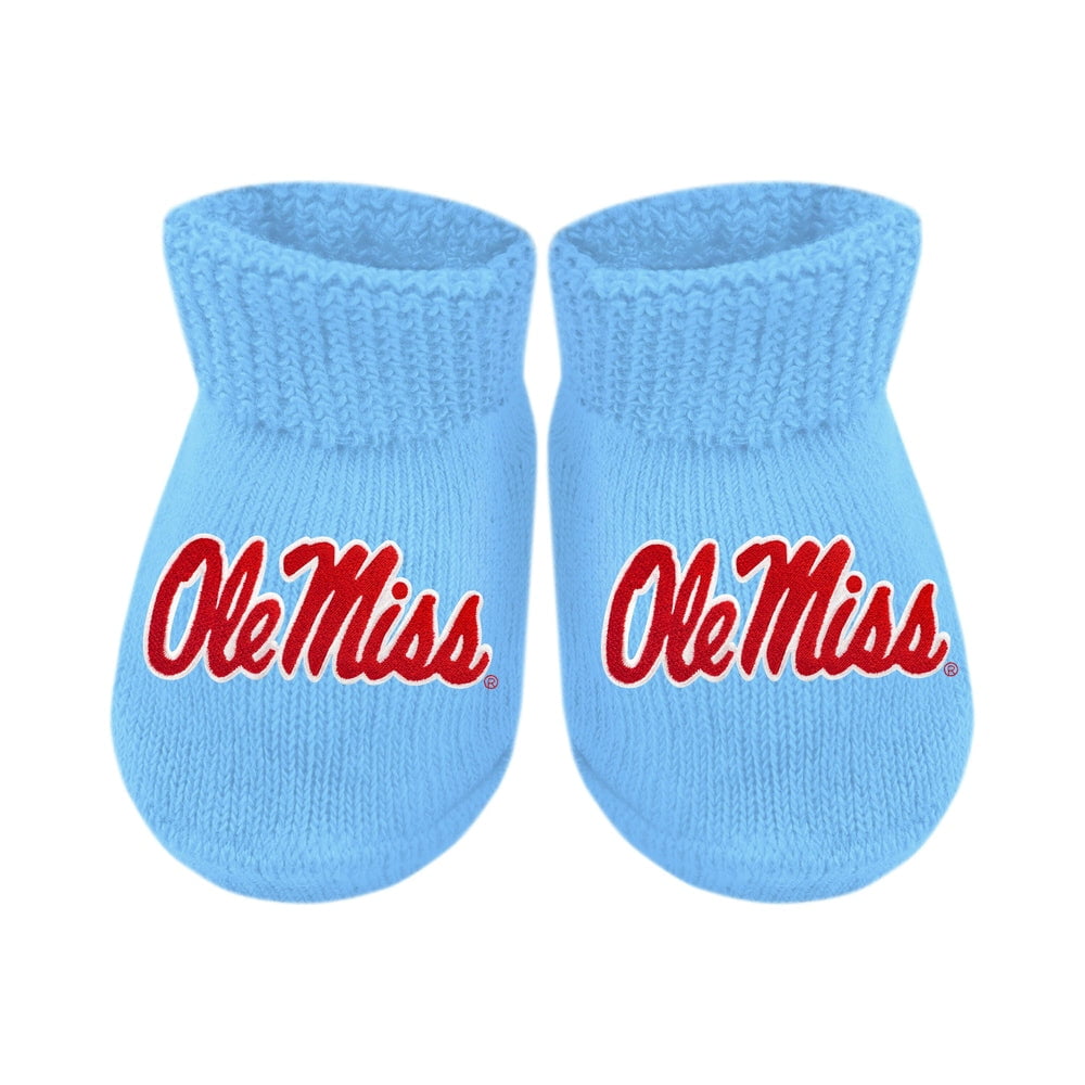 Creative KnitwearCreative Knitwear Ole Miss Booties Powder Blue NewbornBabysupermarket