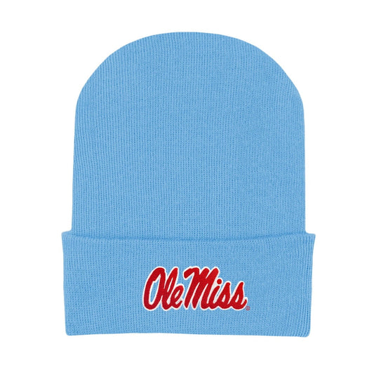Creative KnitwearCreative Knitwear Ole Miss Knit Cap Powder Blue NewbornBabysupermarket