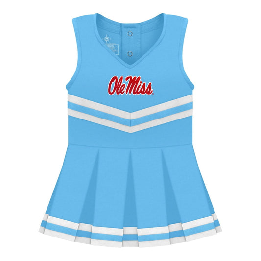 Creative Knitwear Apparel & Gifts 0-3Mon / Powder Blue Creative Knitwear Solid Cheer Bodysuit Dress Ole Miss