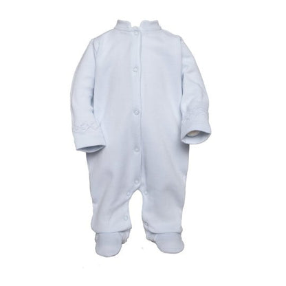 Cuclie Baby Hand Smocked Layette Footie - Blue