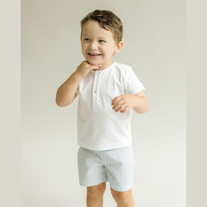 CuclieCuclie Boy's Linen Shorts- Blue StripedBabysupermarket