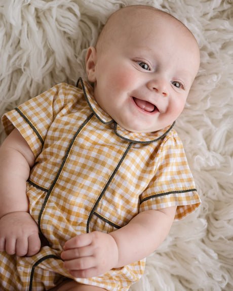 CuclieCuclie Boys Yellow Gingham BubbleBabysupermarket