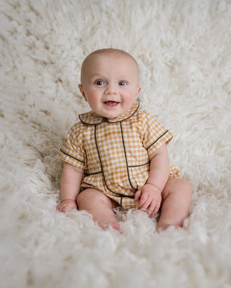 CuclieCuclie Boys Yellow Gingham BubbleBabysupermarket