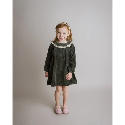 Cuclie Toddler Cuclie Forest Green Corduroy Dress