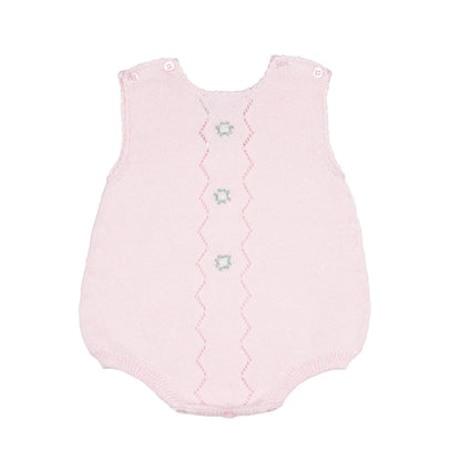 Cuclie Infant Girl Pink / 3 Mo Cuclie Girl's Colette Pink Knit Bubble Romper