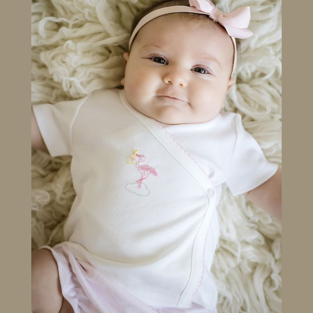 Cuclie Apparel Cuclie Girl's Delivered Diaper Set - Pink Trim