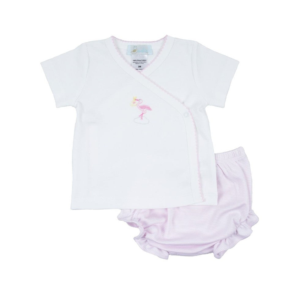 Cuclie Apparel Pink / 0 Mo Cuclie Girl's Delivered Diaper Set - Pink Trim