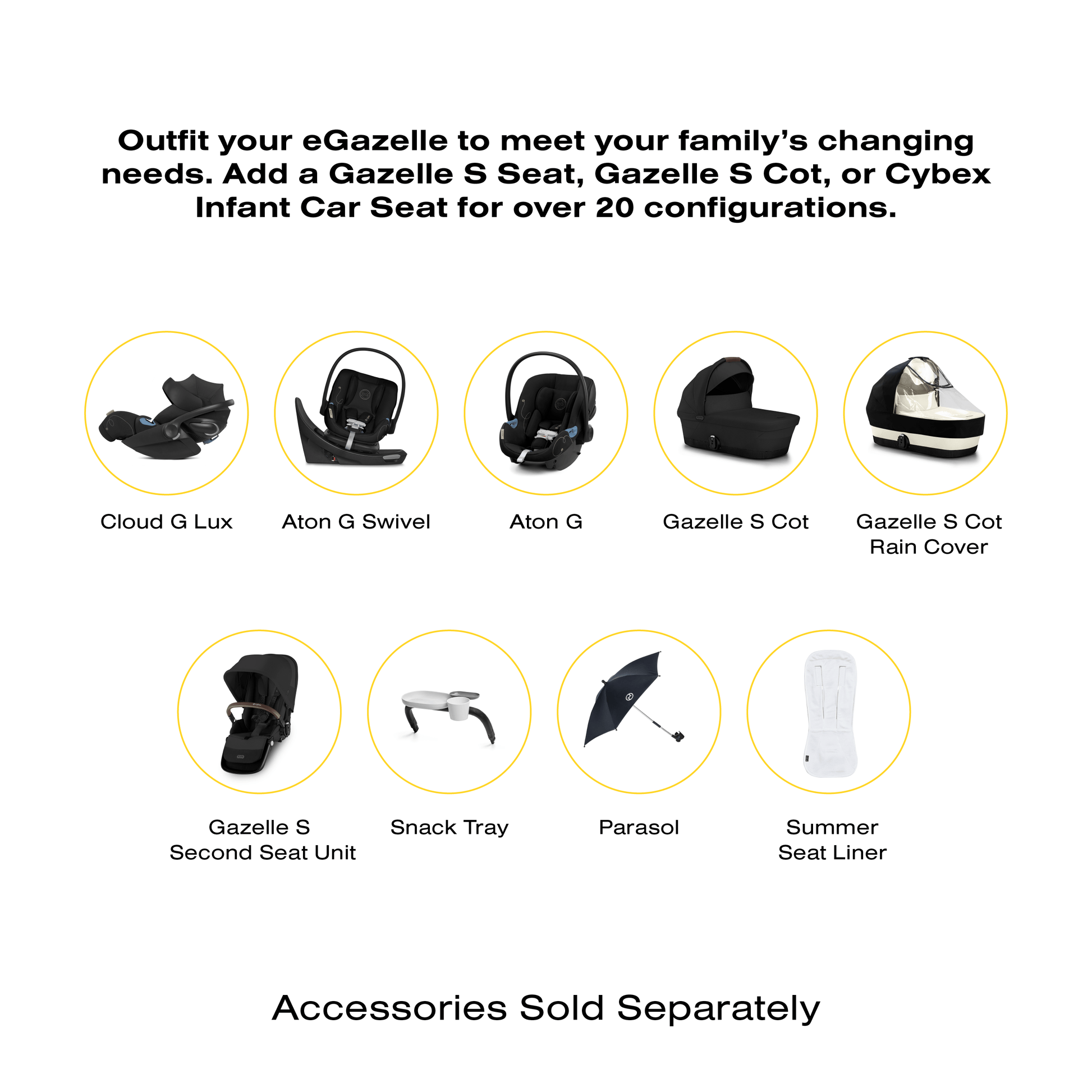 Cybex e-Gazelle S Electronic Assist Single-to-Double Stroller